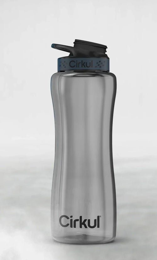 32oz. Black Tint Plastic Bottle with Gray Lid